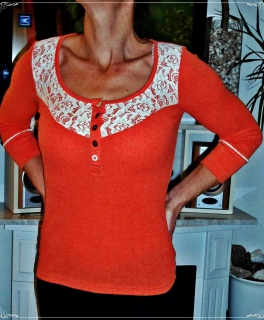 Zauberhafter Review Pulli mit Spitze S / M 