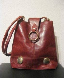 Panama Jack Echtleder Handtasche Beutel rotbraun