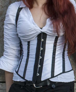 edle schwarz-weiße Unterbrust-Corsage