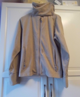 beige Fleecejacke mit Kragen Gr. XL