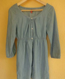 Schickes Blusenkleid in Jeansoptik