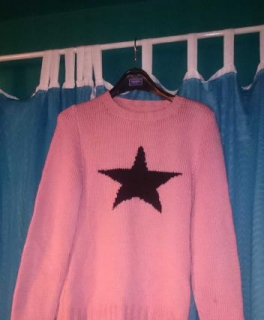 Strickpullover rosa Stern Blogger