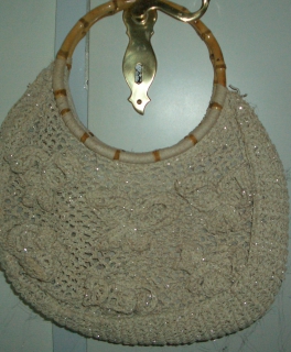 Tasche Basttasche mit Bambushenkel farbe: Beige Gebraucht