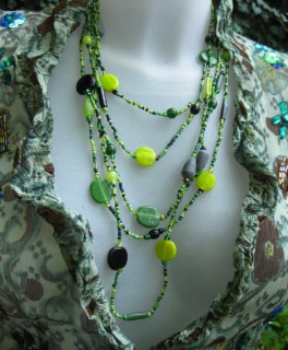 Hippie Statementkette grün Ibiza Festival Bohéme