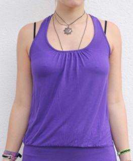 Lila Top mit Bündchen