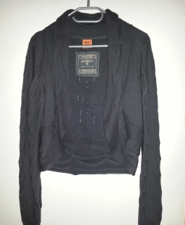 Strickjacke / Bolero mit Zopfmuster wärmend anthrazit Größe 38/40 NEU