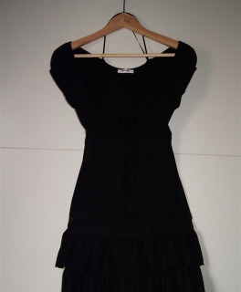 Shirtkleid, Kleid, spanisches Kleid im Carmenstil, schulterfreies Kleid, U-Bootausschnitt, ungetragen