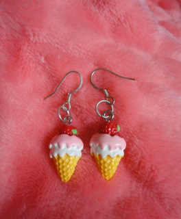 zuckersüß Eis Ohrringe Vintage 925 Silber Ohrstecker