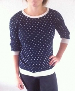 Gepunkteter Hilfiger Pullover Tommy Hilfiger Punkte Blau Weis S