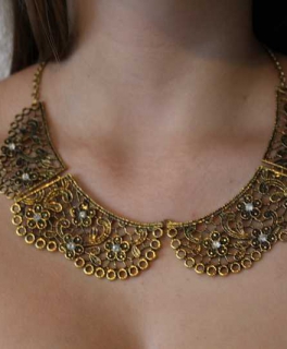 Statement Kette Blumen vintage