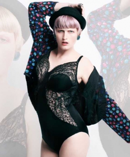 Schwarzer Spitzenbody original Vintage