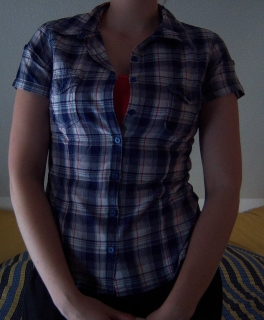 blau kariertes Hemd/ Bluse