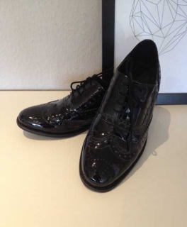 ASOS Lack Schnürschuh schwarz