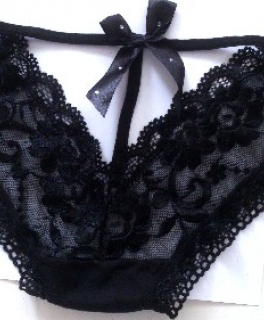 Damen Unterwäsche Slip Strin Panty schwarz XS S 32 34 36