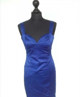 Royalblaues Satin Cocktailkleid Feiertage Silvester