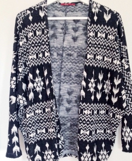 Cardigan Boho Muster Vintage Retro Oversize