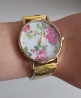 blumen uhr gold pink rosa floral blogger