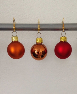 Weihnachtskugel Ohrringe (Kugel, Herz)