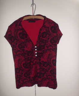 gemustertes Oberteil Gr. 42 melrose schwarz rot