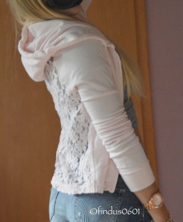 NEU Abercrombie & Fitch/Hollister Hoodie Jacke, Strickjacke mit Spitze Rosa