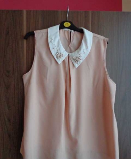 Top Bluse Rose 40 42 M L Primark Kragen Perlen / Primark 