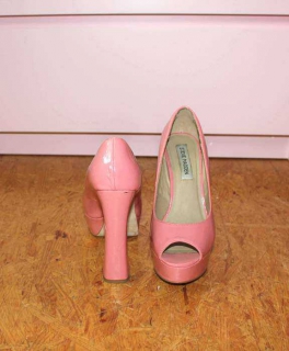 Steve Madden blogger Lack peeptoe plateau High Heels Pumps Rosa