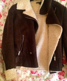 Bikerjacke braun fell