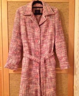 Mantel aus Wollmix in Weboptik