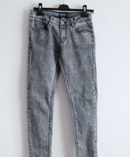 Graue Acid Wash Jeans Skinny Röhre