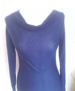 Royalblaues Shirt, Wasserfallausschnitt, H&M