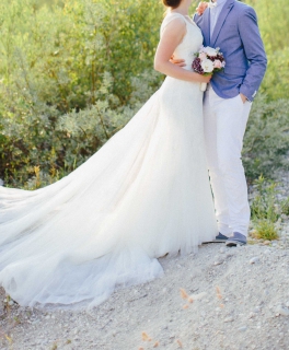 Traum-Brautkleid Spanische Spitze | Schleppe