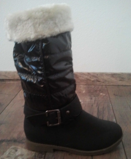 Schwarze Damen Winterstiefel Gr. 38