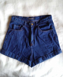 Romwe High Waist-Shorts aus Denim