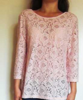 Unikat Bluse Oberteil Short Lace Rosa Flamingo Blogger NEU!