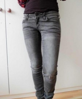 schwarz/grau skinnyjeans Skinny jeans used look  34/36/38