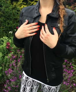 Schwarze Echtleder Jacke