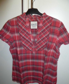 Rot-graue Esprit Bluse Gr. 40