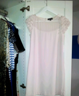 Chiffon Rosa Nude Volants Spitze / Warehouse