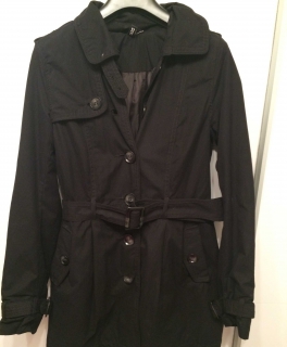 Coat Figurbetont Jacke schwarz H&M Gr. 34
