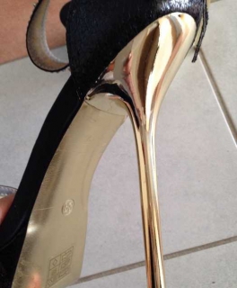 high heels schwarz gold party silvester