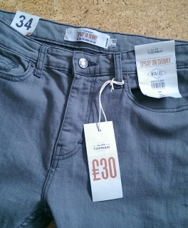 NEUE TOPMAN Spray on Skinny grey Jeans