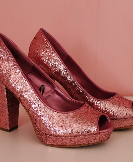 H&M Pumps Rosa Glitzer