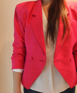 Pinker Vintage Seiden Blazer 