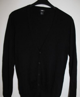 H&M Cardigan Herren Schwarz Gr. S
