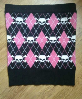 Liquor Brand Tube Top Strick Skull Totenkopf Rockabilly Gothic