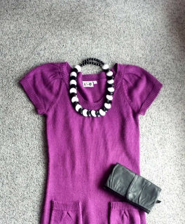 Schönes Strick longshirt, Größe XS lila - wie NEU!!