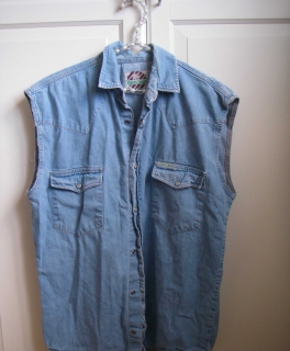 Vintage/Retro Jeans-Weste Oversized