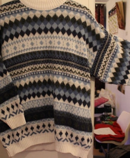 Pullover vintage oversize muster