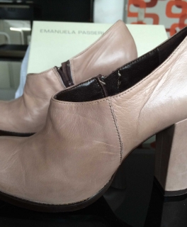 Nappa-Leder Schuhe Taupe