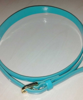 Schmaler, türkiser Gürtel Damen mit goldener Schnalle 100cm 1m WIE NEU